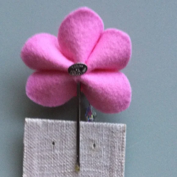 Tarina Tarantino Pink Swarovski Crystal Flower Bobby Pin - Picture 3 of 6
